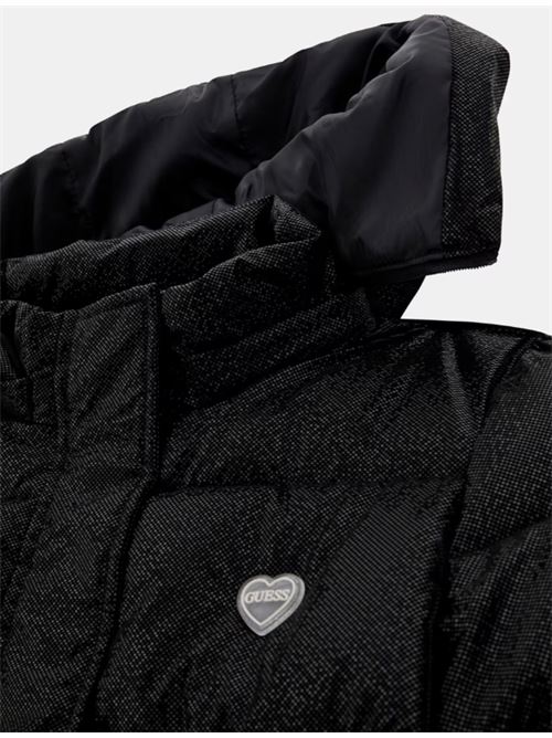 hooded ls long padded puffer GUESS | J5BL12 WGIW0JBLK